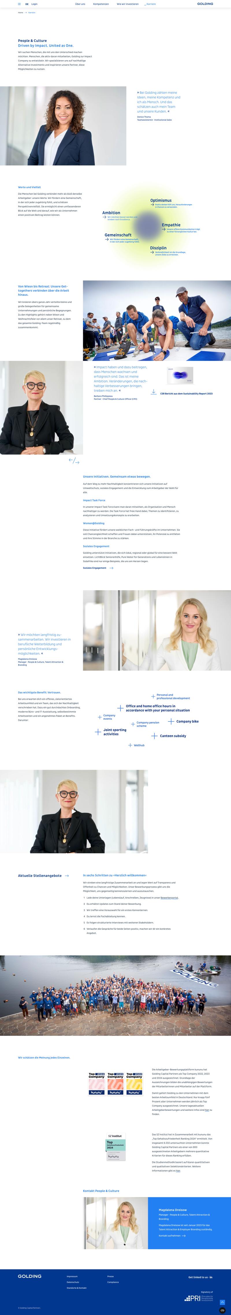 GOLDING Website Karriere