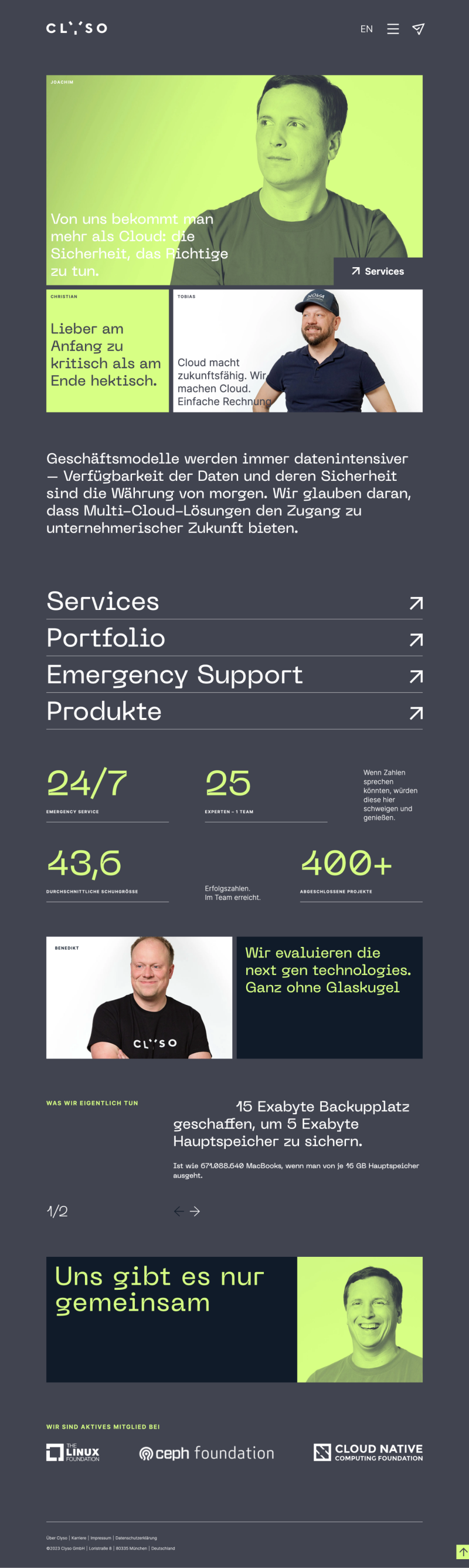 Kochan und Partner – Clyso Screenshot Startseite